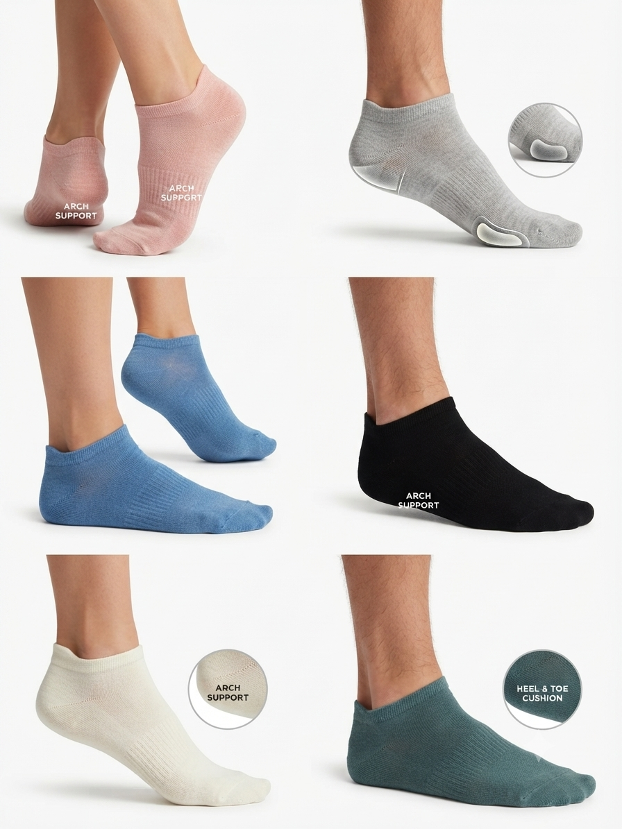 Trainers socks, 6 pairs, Premium quality soft Cotton Low Cut Socks UK 6-11