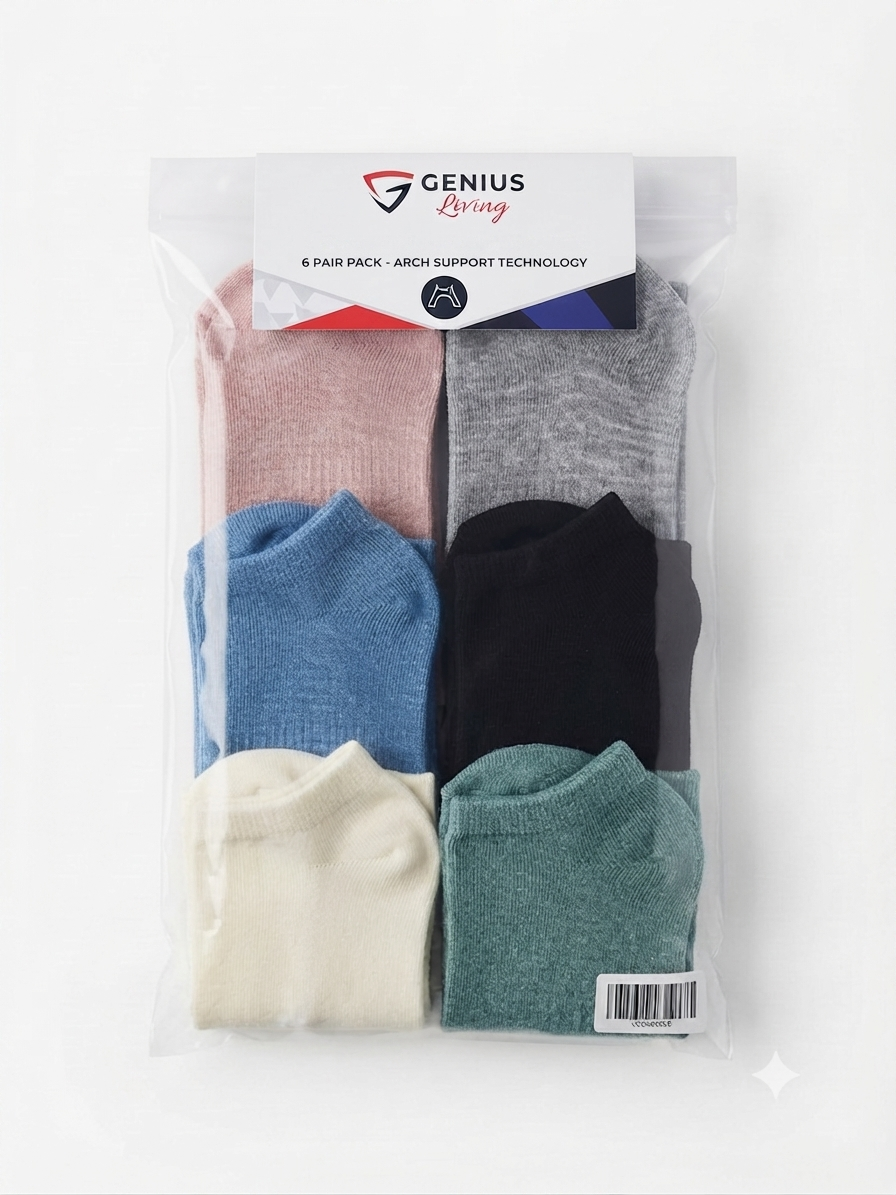 Trainers socks, 6 pairs, Premium quality soft Cotton Low Cut Socks UK 6-11