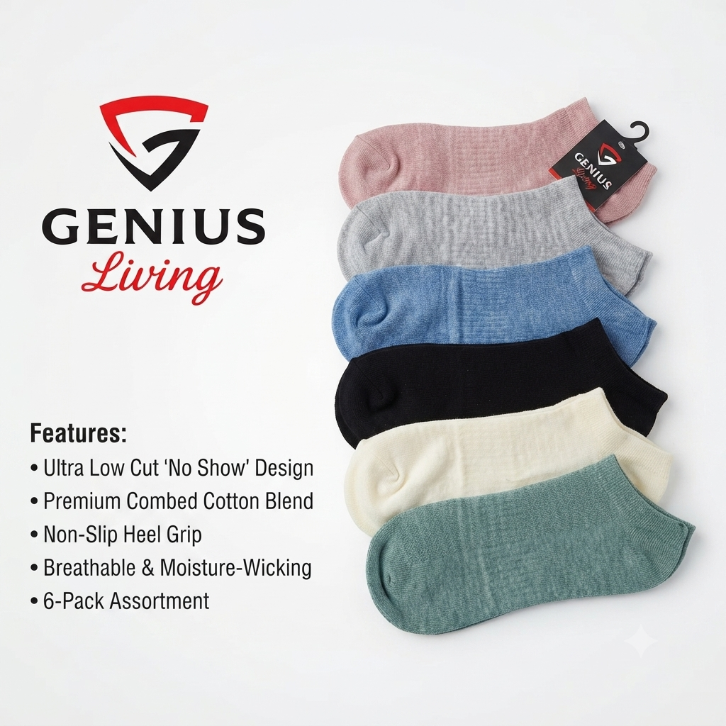 Trainers socks, 6 pairs, Premium quality soft Cotton Low Cut Socks UK 6-11