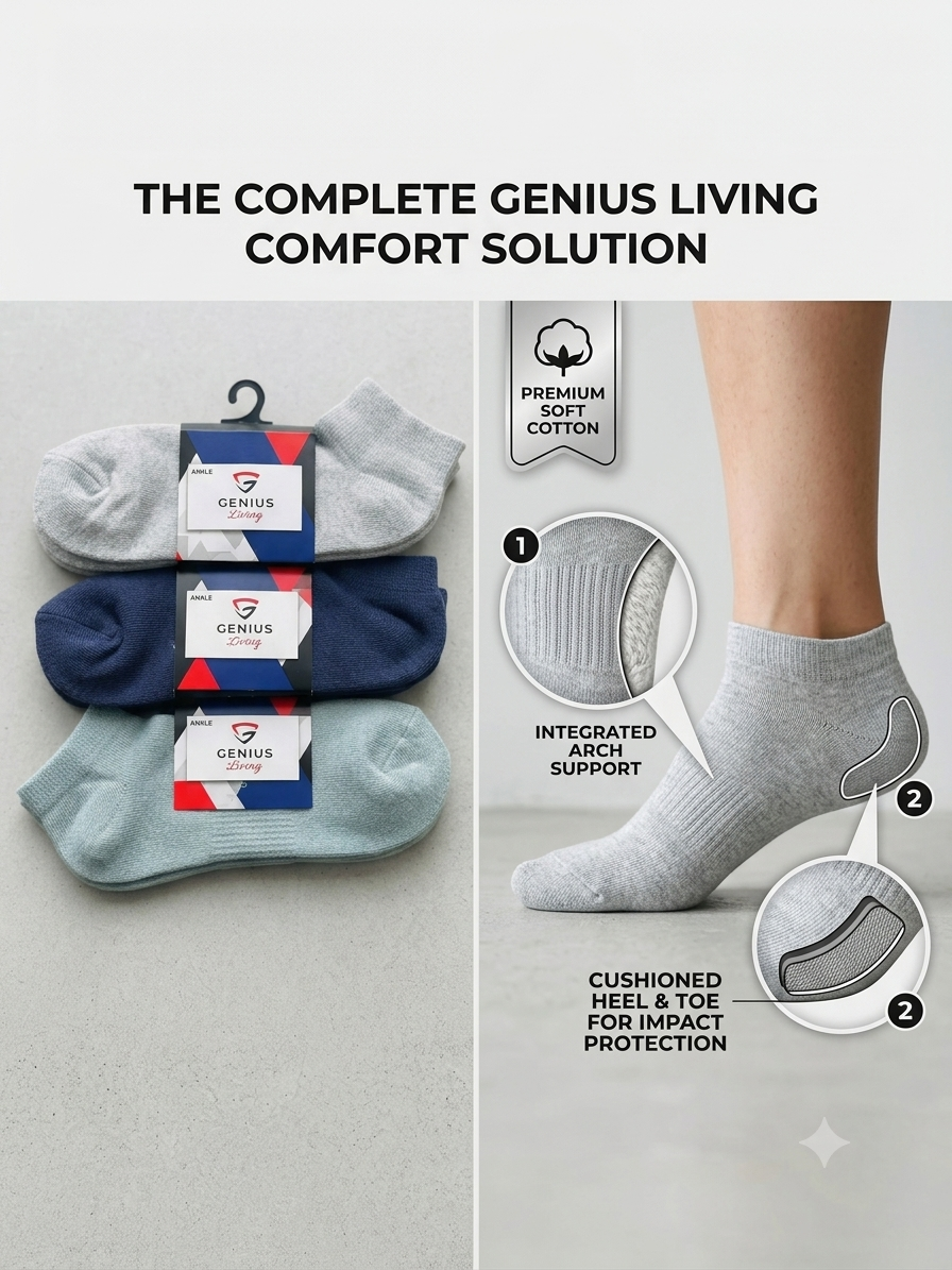3 Pairs Trainer Socks Men women soft Cotton cushion Ankle multicolour Socks 7-11
