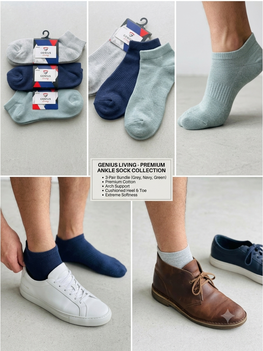 3 Pairs Trainer Socks Men women soft Cotton cushion Ankle multicolour Socks 7-11