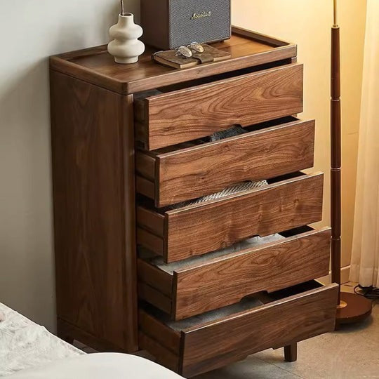 HARPER 5 Drawers Tallboy – Walnut